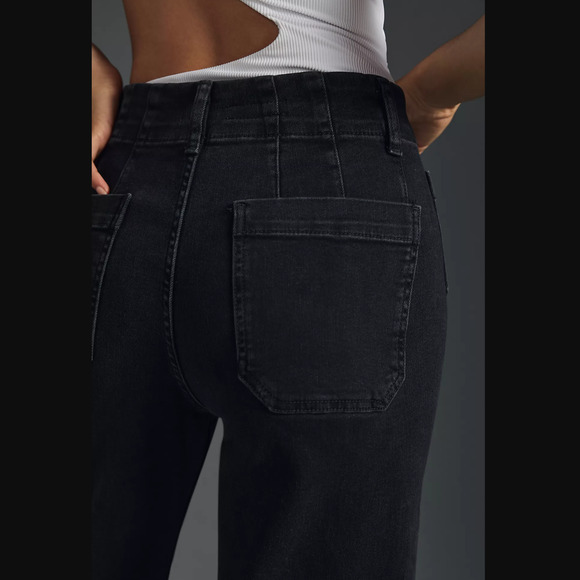 NWT Pilcro The Skipper Wide-Leg Black Jeans - 30 Waist - Picture 5 of 7